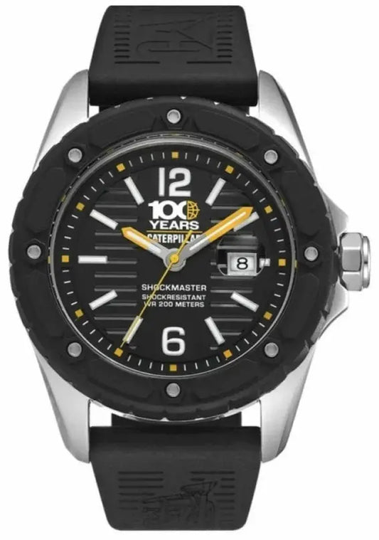 CATERPILLAR S714121131 Shockmaster 100Year Edition Black Silicon Strap