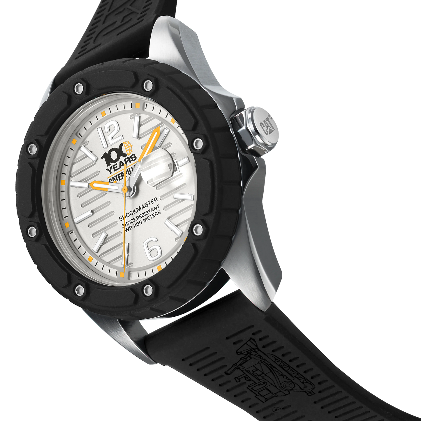 CATERPILLAR S714121232 Shockmaster 100Years Edition Black Silicon Strap