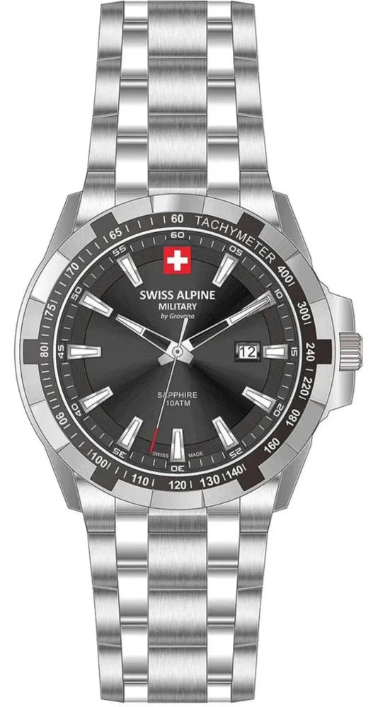 SWISS ALPINE MILITARY SAM7044.1237 Star Fighter Stainless Steel Bracelet