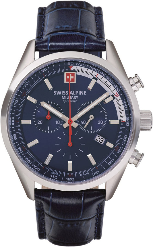 SWISS ALPINE MILITARY SAM7086.9535 Pegasus Blue Leather Strap