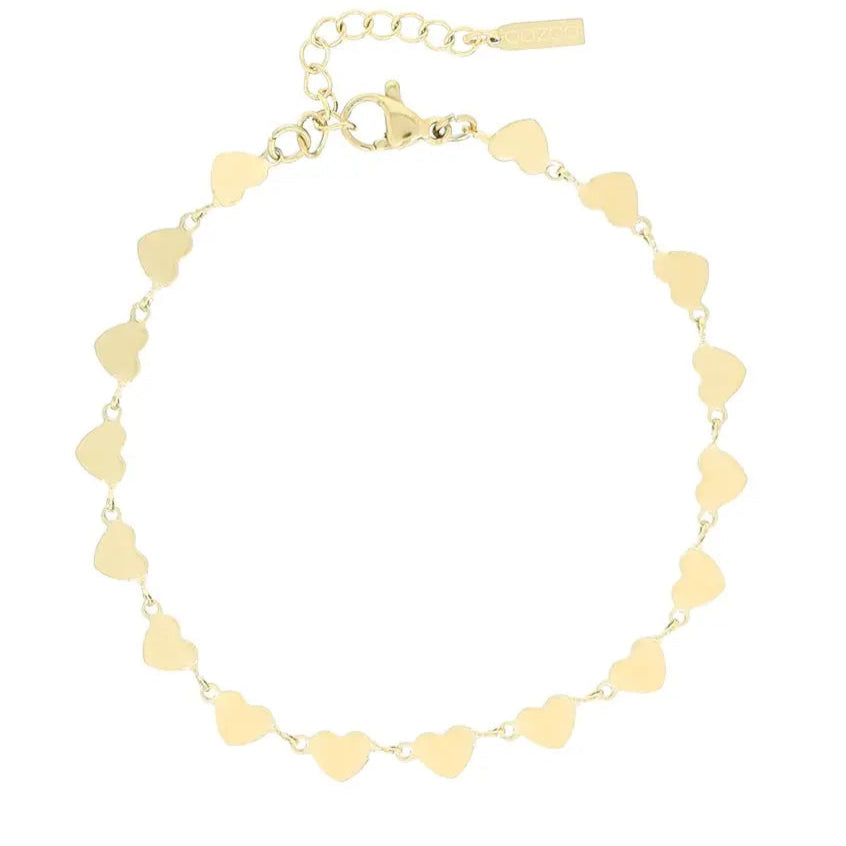 OOZOO Jewellery SB-1013 Βραχιόλι Hearts από Επιχρυσωμένο Ατσάλι