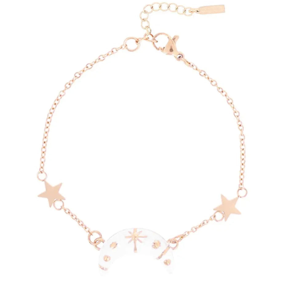 OOZOO Jewellery SB-1032 Βραχιόλι Moon από Ροζ Επιχρυσωμένο Ατσάλι
