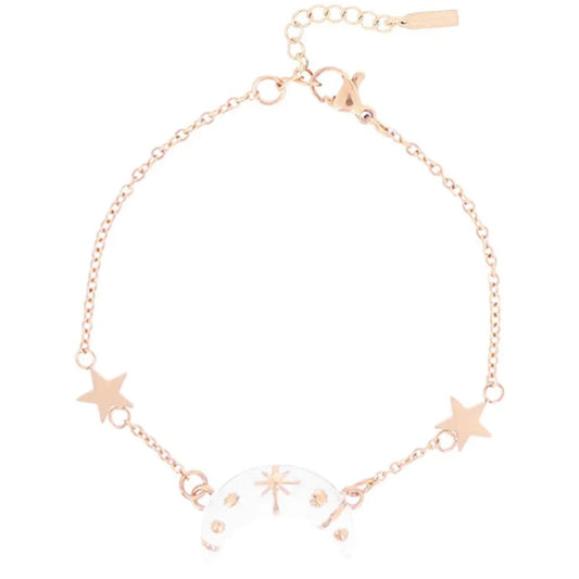 OOZOO Jewellery SB-1032 Βραχιόλι Moon από Ροζ Επιχρυσωμένο Ατσάλι