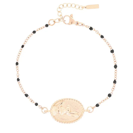 OOZOO Jewellery SB-1035 Βραχιόλι Rabbit από Ροζ Επιχρυσωμένο Ατσάλι