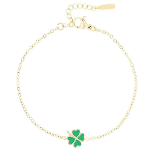 OOZOO Jewellery SB-1037 Βραχιόλι Clover από Επιχρυσωμένο Ατσάλι