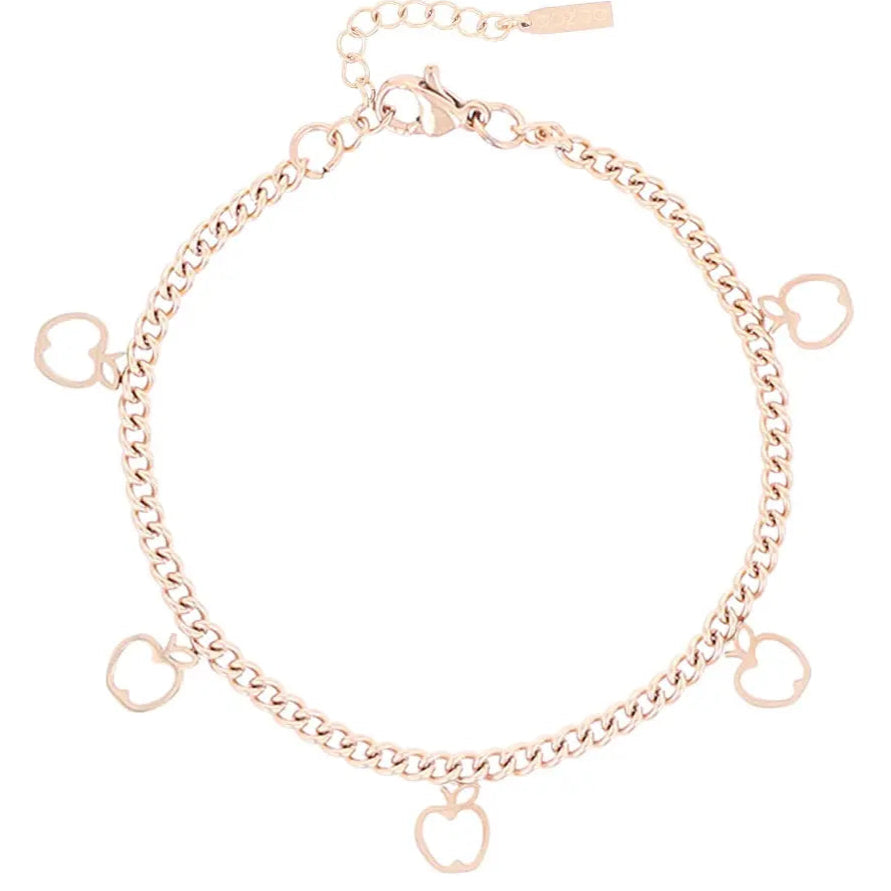 OOZOO Jewellery SB-1044 Βραχιόλι Apples από Ροζ Επιχρυσωμένο Ατσάλι