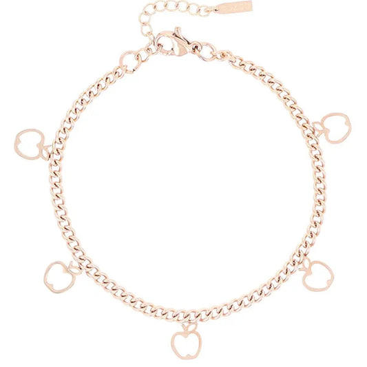 OOZOO Jewellery SB-1044 Βραχιόλι Apples από Ροζ Επιχρυσωμένο Ατσάλι