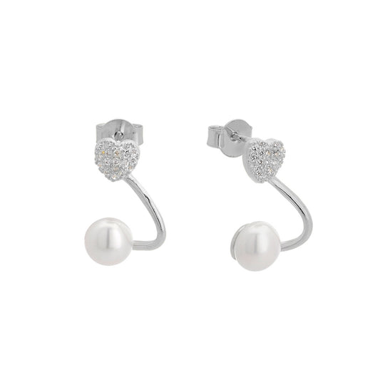 Earrings SC075 Rosettes in Platinum Plated Silver