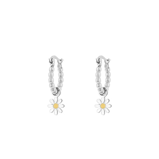 OOZOO Jewellery SE-3015 Σκουλαρίκια Από Ατσάλι με Μαργαρίτες