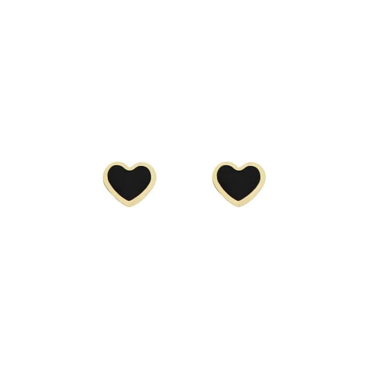 N02183G Gold Plated Steel Heart Dangle Earrings