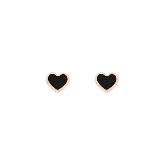 N02183G Gold Plated Steel Heart Dangle Earrings