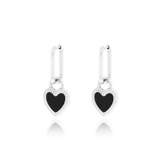 OOZOO Jewellery SE-3054 Σκουλαρίκια Από Ατσάλι με Καρδιές