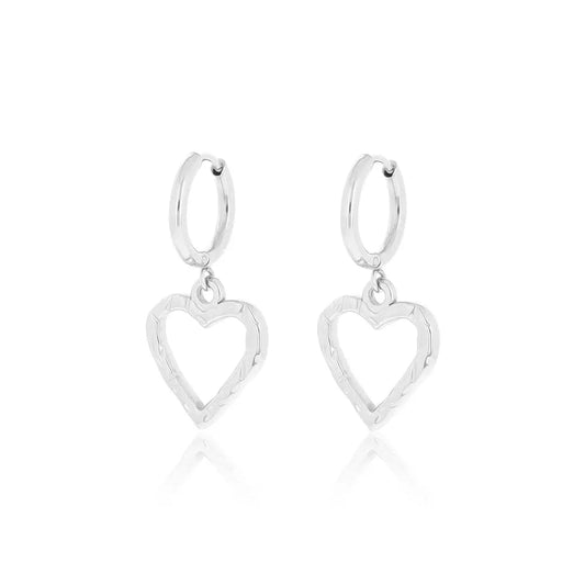 OOZOO Jewellery SE-3070 Σκουλαρίκια Από Ατσάλι με Καρδιές