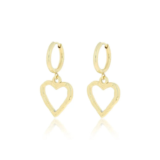 OOZOO Jewellery SE-3071 Σκουλαρίκια Από Επιχρυσωμένο Ατσάλι με Καρδιές