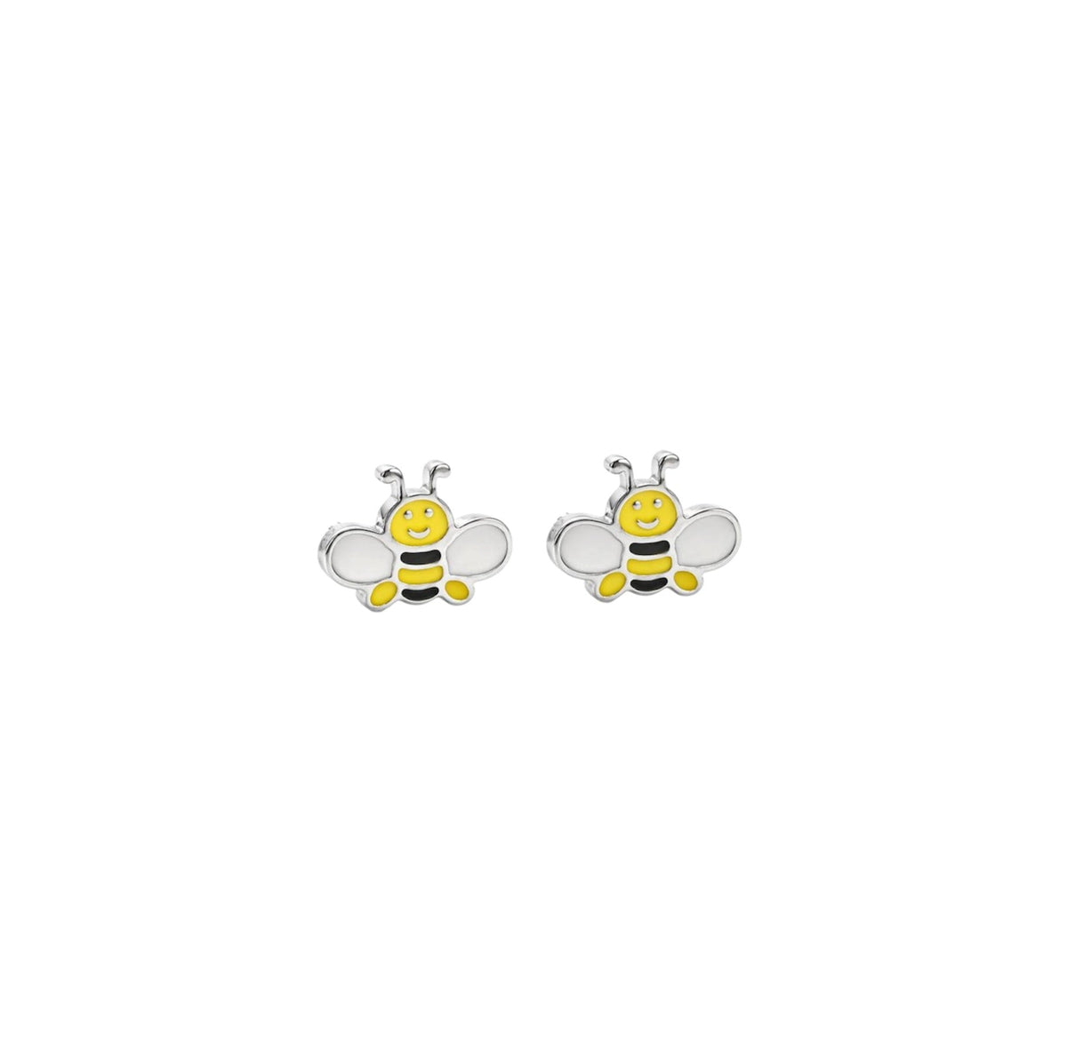 SC270-1W Stud Earrings in Platinum Plated Silver