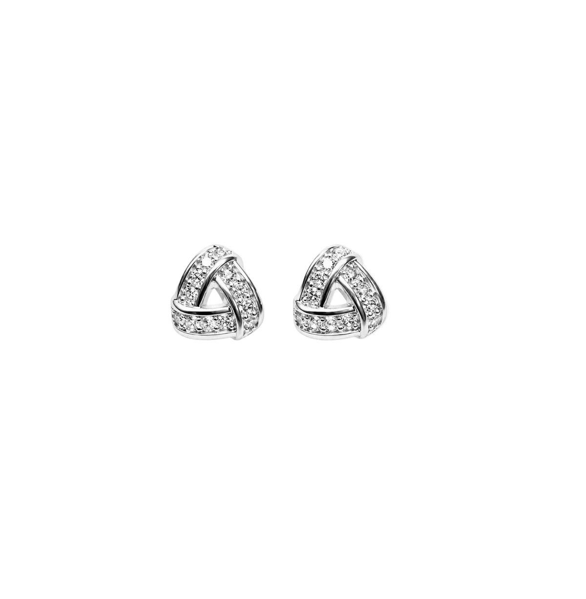 SC270-1W Stud Earrings in Platinum Plated Silver
