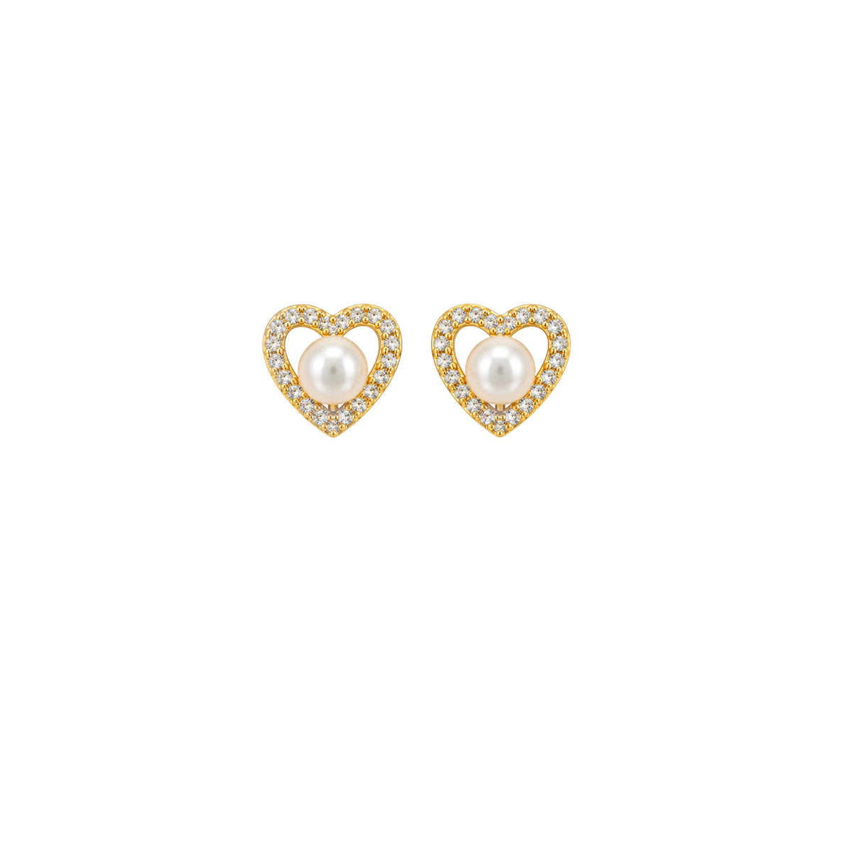 SC270-1W Stud Earrings in Platinum Plated Silver