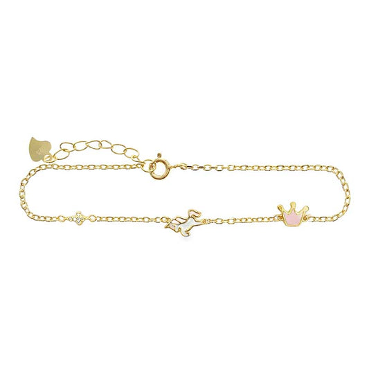 BR1948G Children's Eye and Butterfly Bracelet in 9ct Gold