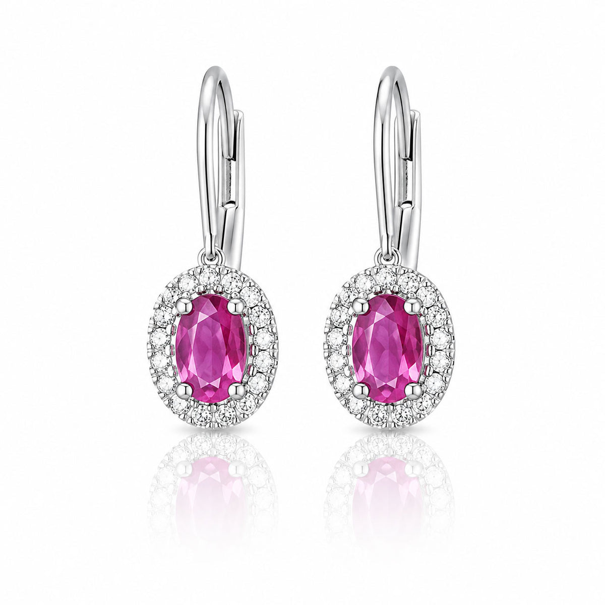 SC270-1W Stud Earrings in Platinum Plated Silver