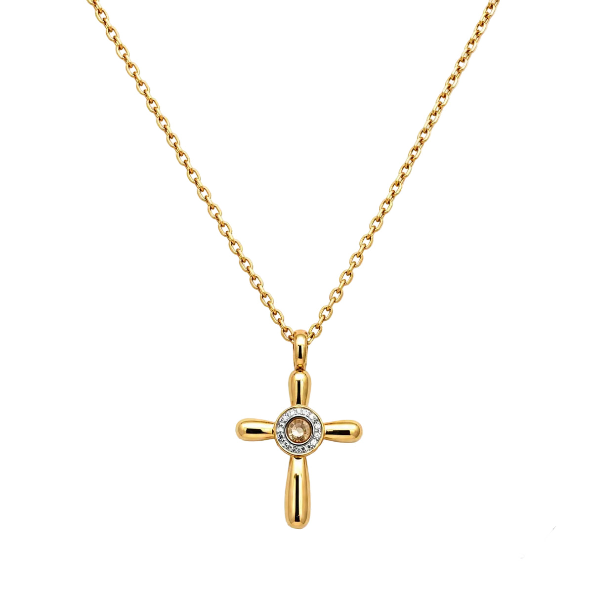 GM220W Zircon Heart Necklace In Platinum Plated Silver