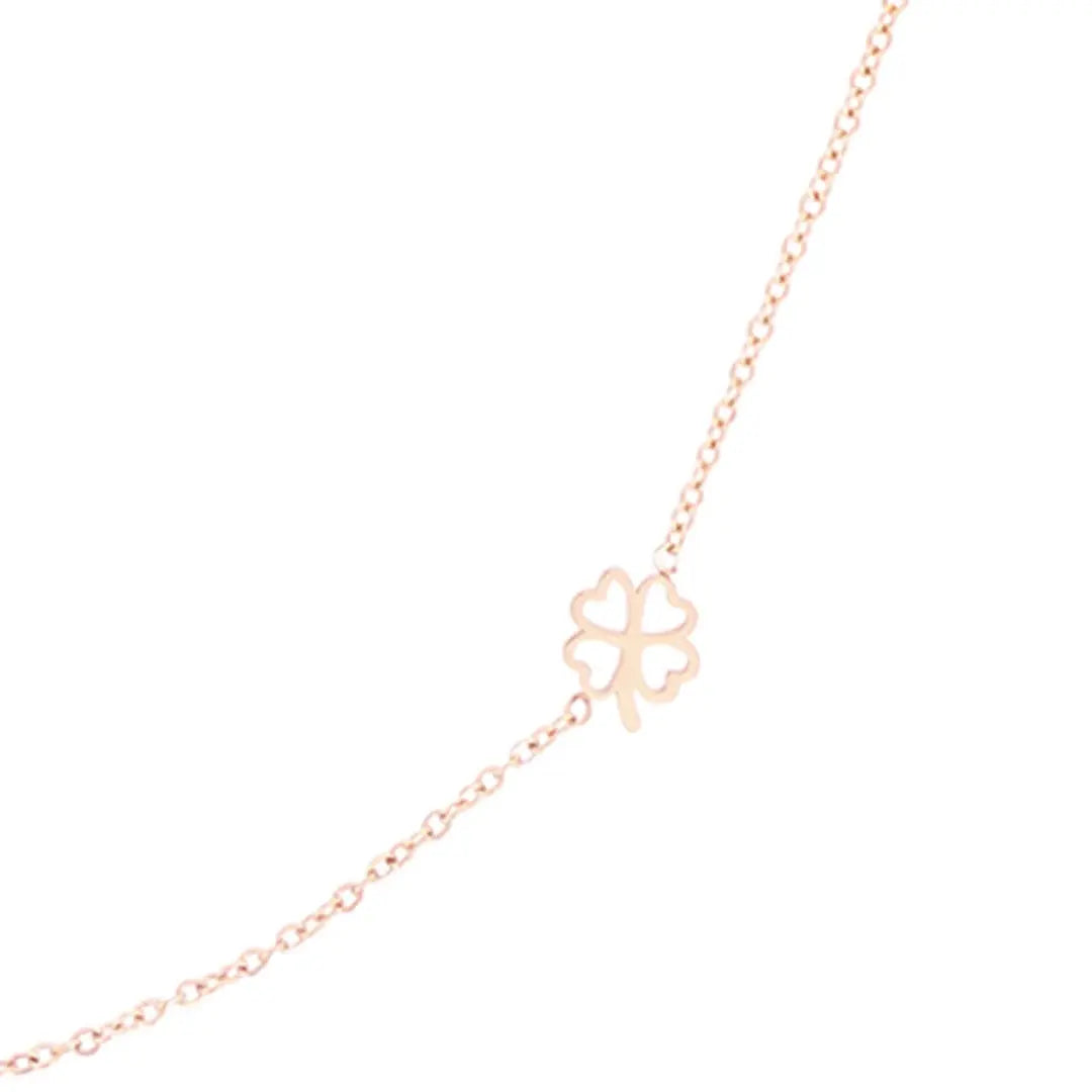 OOZOO Jewellery SN-2038 Κολιέ Clover από Ροζ Επιχρυσωμένο Ατσάλι