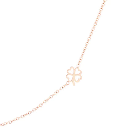 OOZOO Jewellery SN-2038 Κολιέ Clover από Ροζ Επιχρυσωμένο Ατσάλι