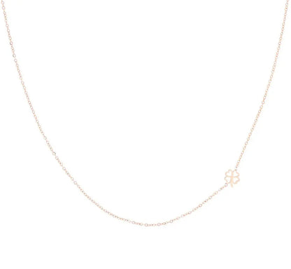 OOZOO Jewellery SN-2038 Κολιέ Clover από Ροζ Επιχρυσωμένο Ατσάλι