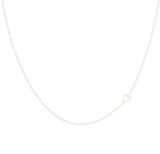OOZOO Jewellery SN-2041 Κολιέ Heart από Ροζ Επιχρυσωμένο Ατσάλι