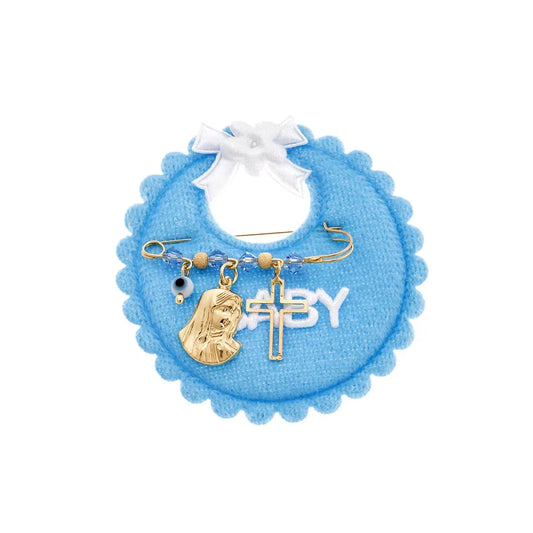 Παραμάνα SSE0067BL για Νεογέννητο Αγοράκι σε Επιχρυσωμένο Ασήμι