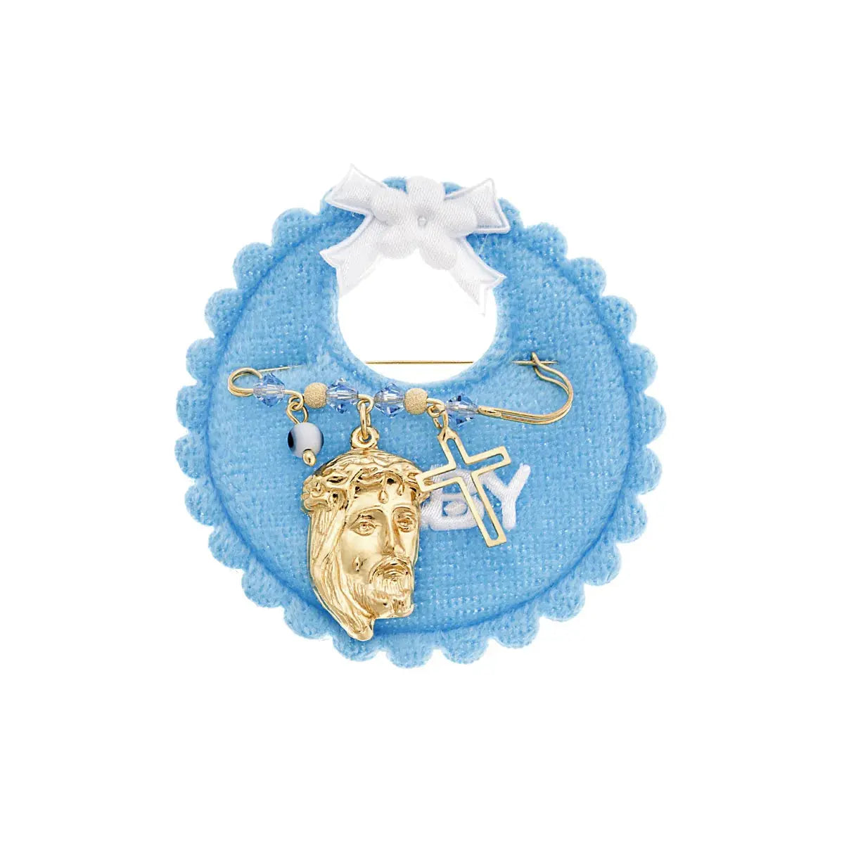 Παραμάνα SSE0068BL για Νεογέννητο Αγοράκι σε Επιχρυσωμένο Ασήμι