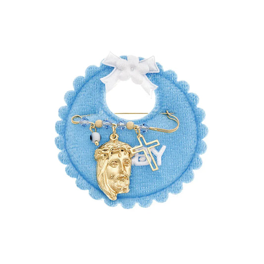 Παραμάνα SSE0068BL για Νεογέννητο Αγοράκι σε Επιχρυσωμένο Ασήμι