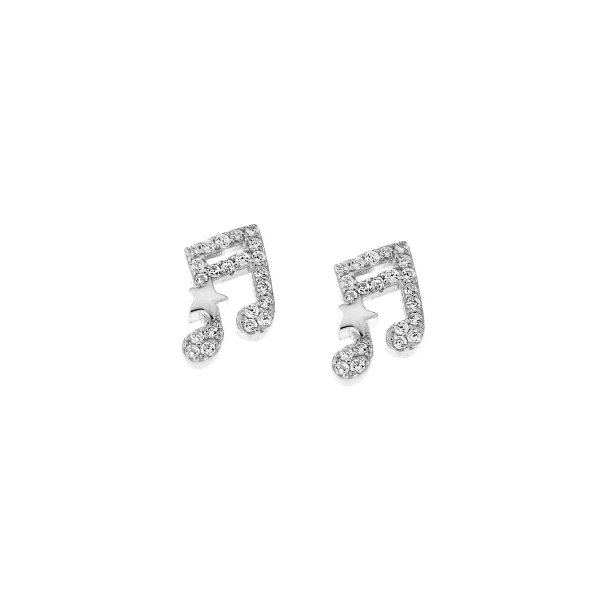SC270-1W Stud Earrings in Platinum Plated Silver