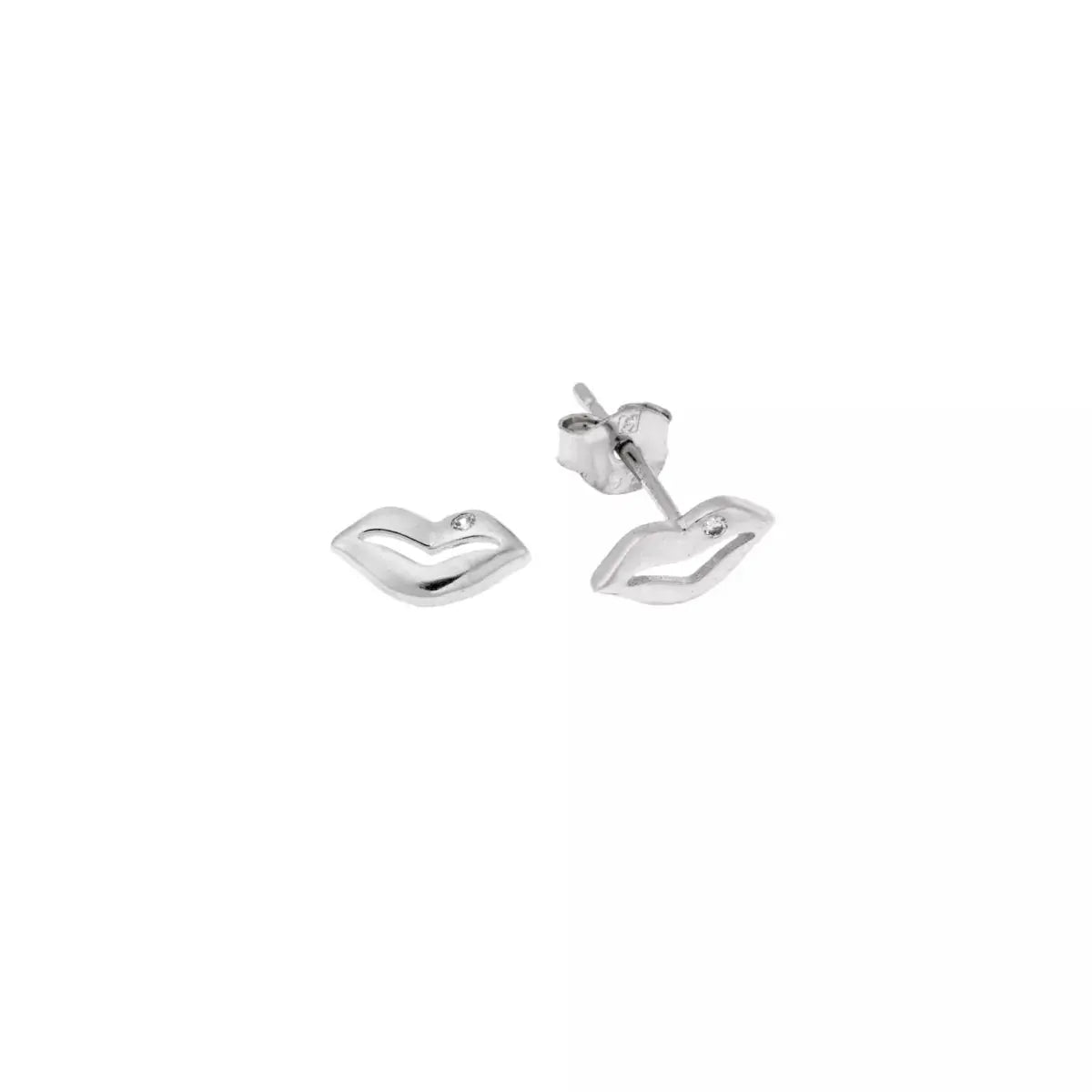 SC270-1W Stud Earrings in Platinum Plated Silver