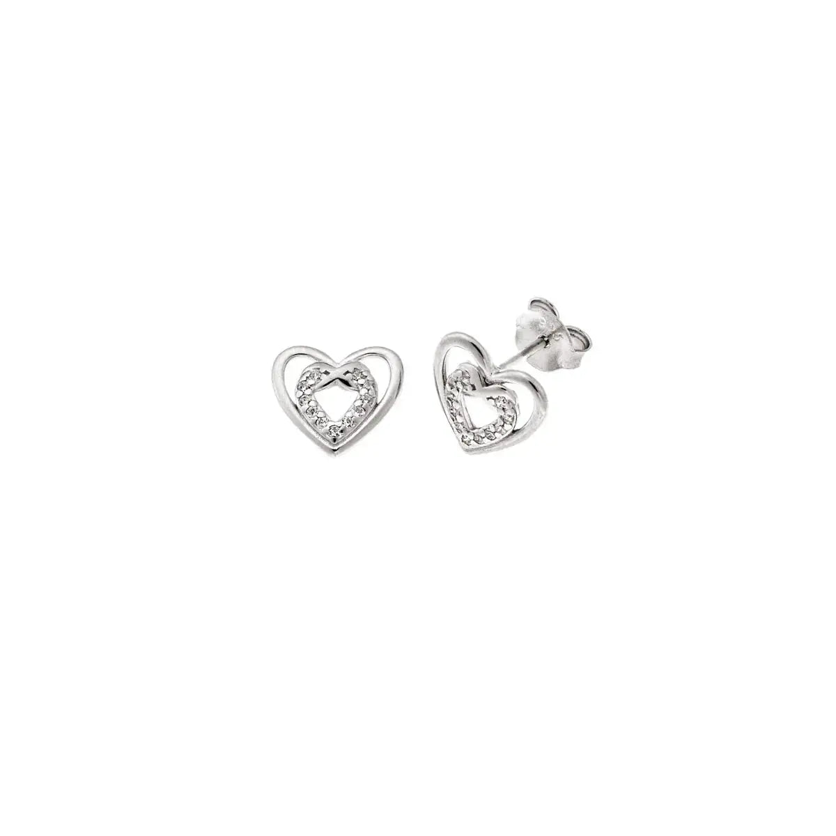 SC270-1W Stud Earrings in Platinum Plated Silver