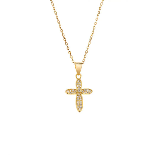 Κολιέ SSR4331GD Σταυρός Από Επιχρυσωμένο Ασήμι με Ζιργκόν