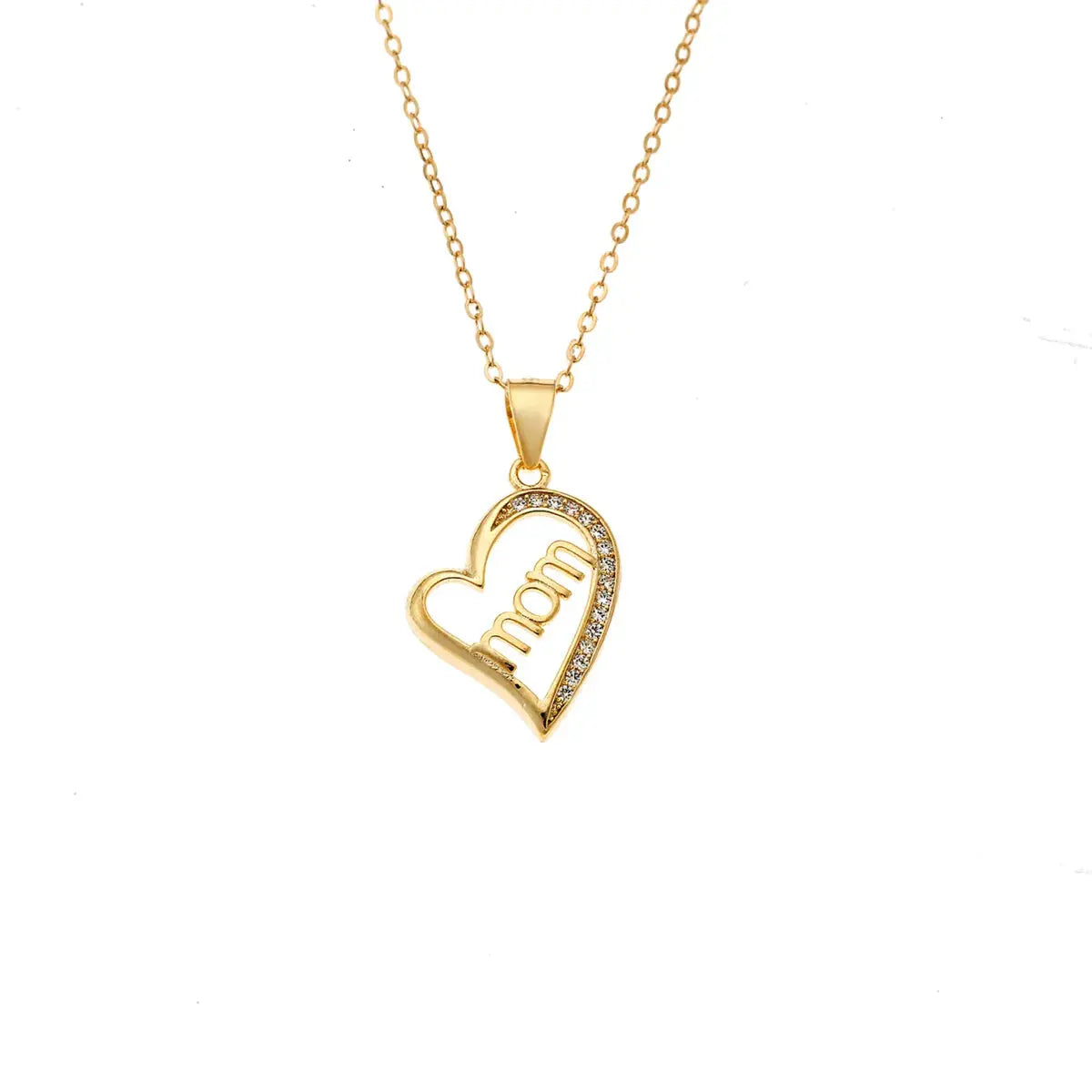 Mother's Necklace GM401G Gold Plated Silver with Heart