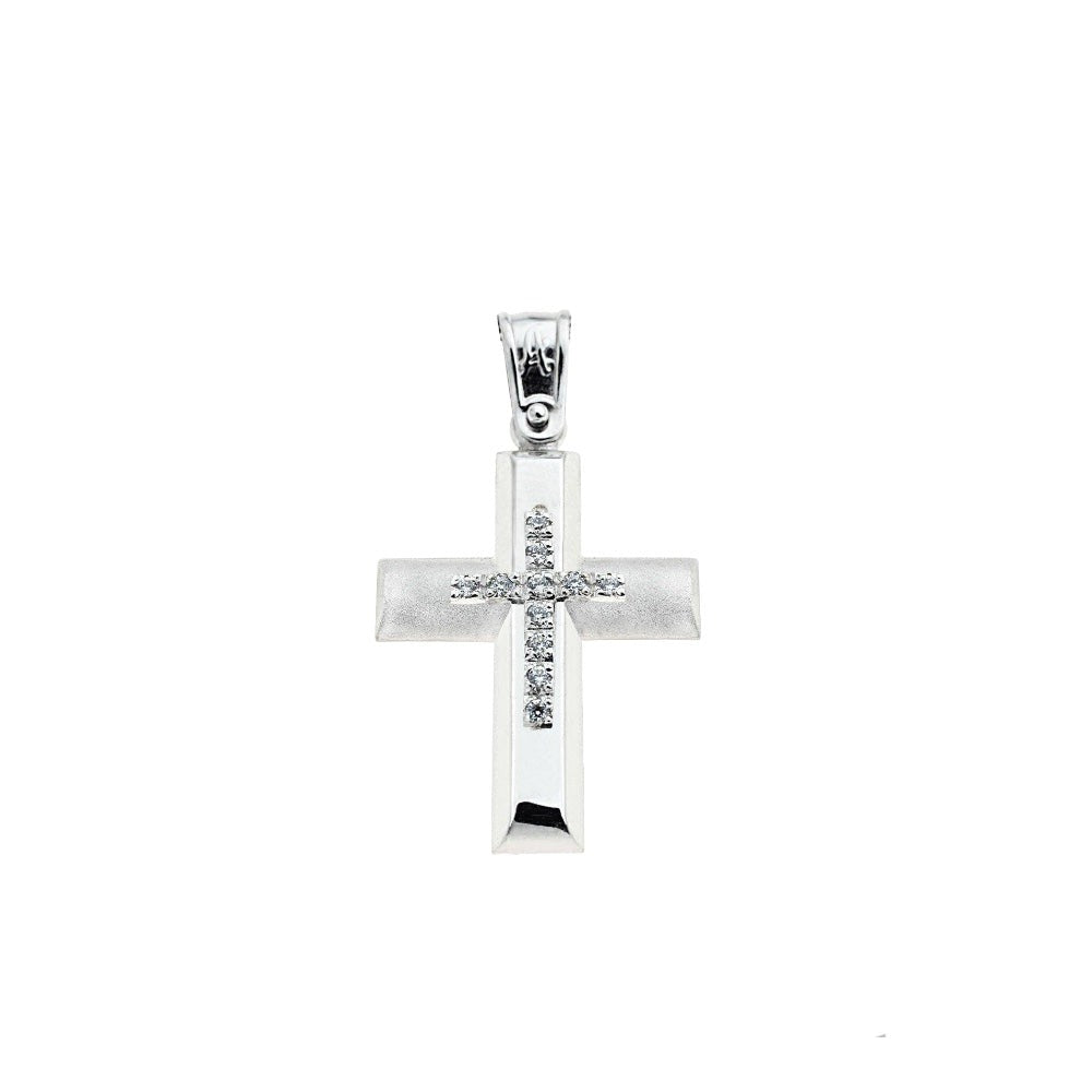 Baptismal Cross STA808 White gold K14