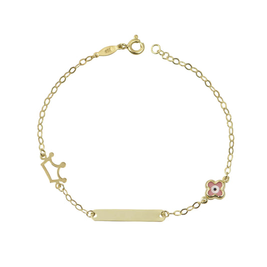 BR1948G Children's Eye and Butterfly Bracelet in 9ct Gold