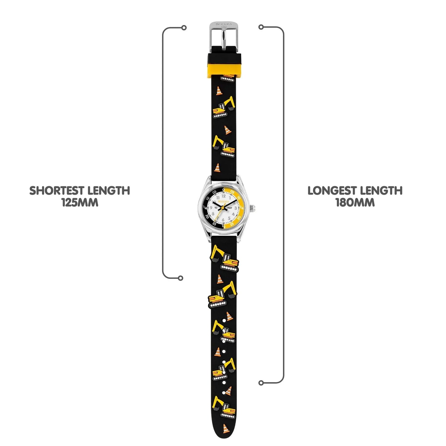 Tikkers TK0213 Kids Collection Black Silicon Strap
