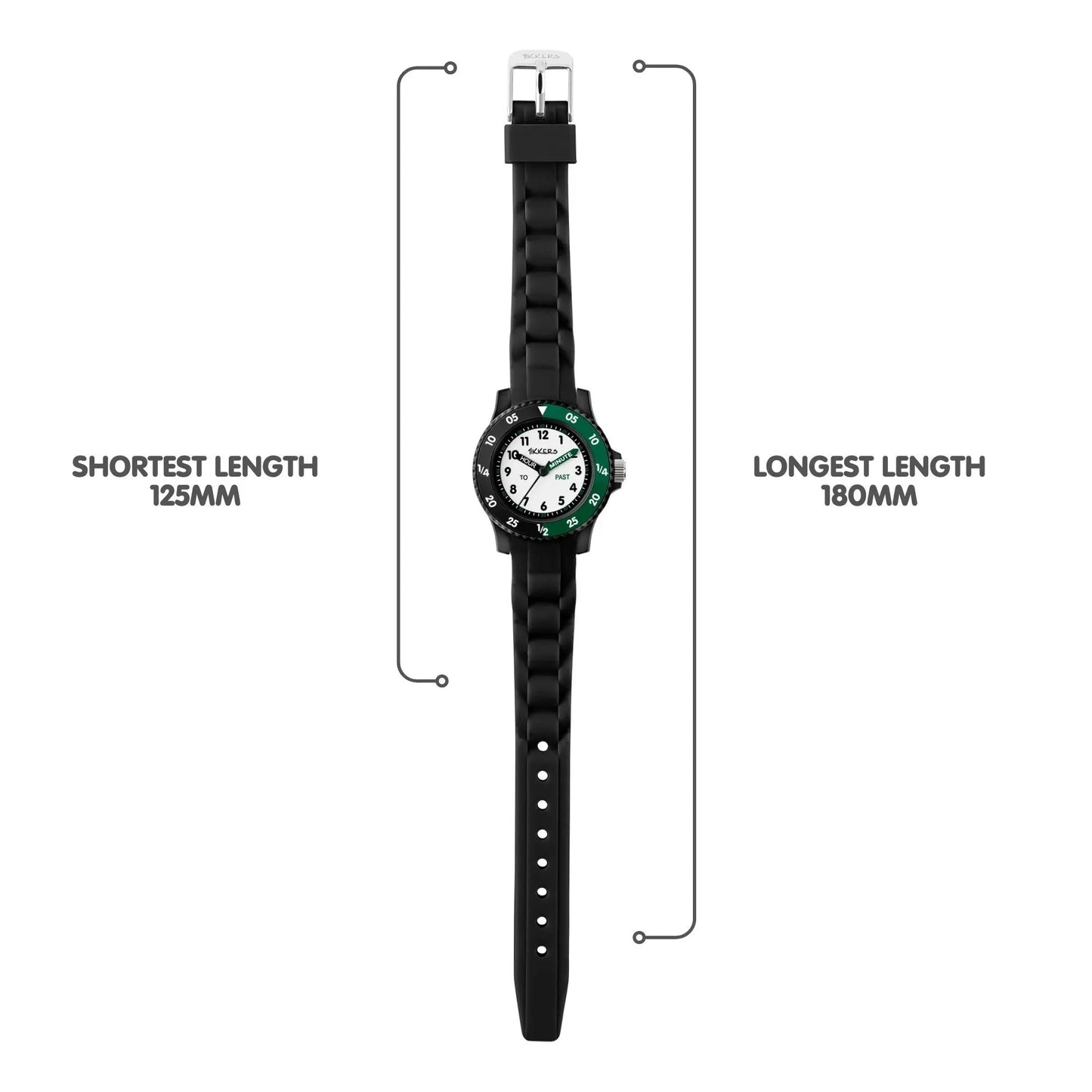 Tikkers TK0215 Kids Collection Black Silicon Strap