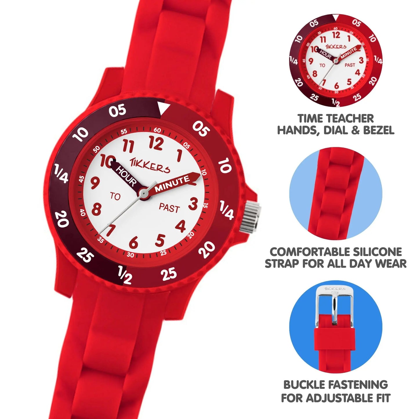 Tikkers TK0216 Kids Collection Red Silicon Strap