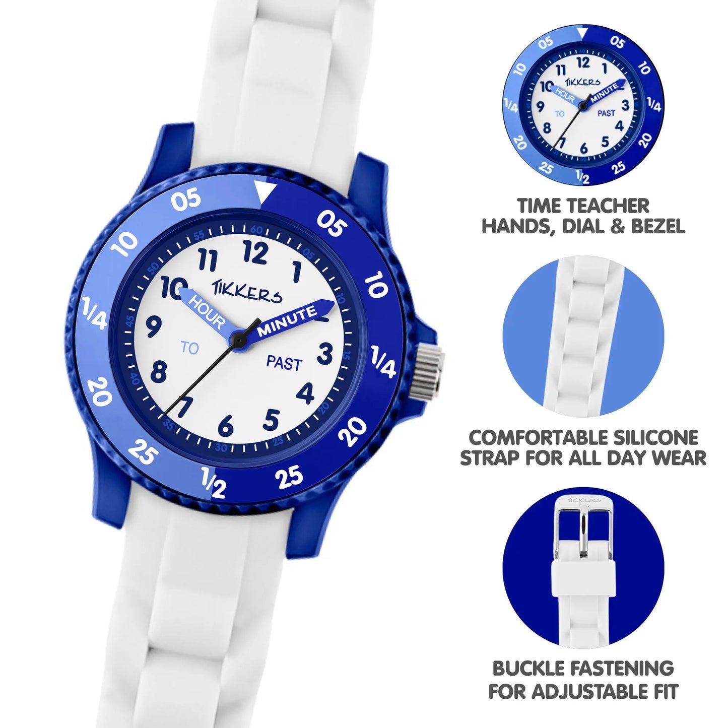 Tikkers TK0217 Kids Collection White Silicon Strap