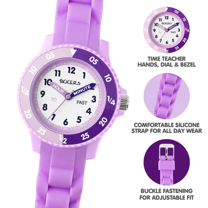 Tikkers TK0218 Kids Collection Purple Silicon Strap