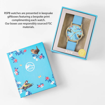 Tikkers RSPB04 RSPB Collection Light Blue Leather Strap