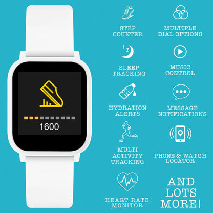 Tikkers TKS10-0007-SET Teen Smart Watch and Earbuds Set White Silicon Strap