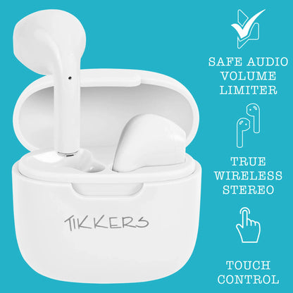 Tikkers TKS10-0007-SET Teen Smart Watch and Earbuds Set White Silicon Strap