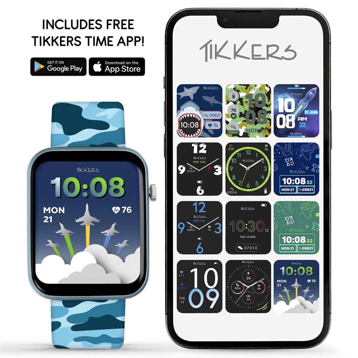 Tikkers TKS02-0003 Kids Smartwatch &amp; Headphone Set Purple Silicon Strap