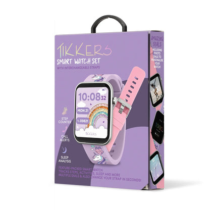 Tikkers TKS02-0003 Kids Smartwatch &amp; Headphone Set Purple Silicon Strap