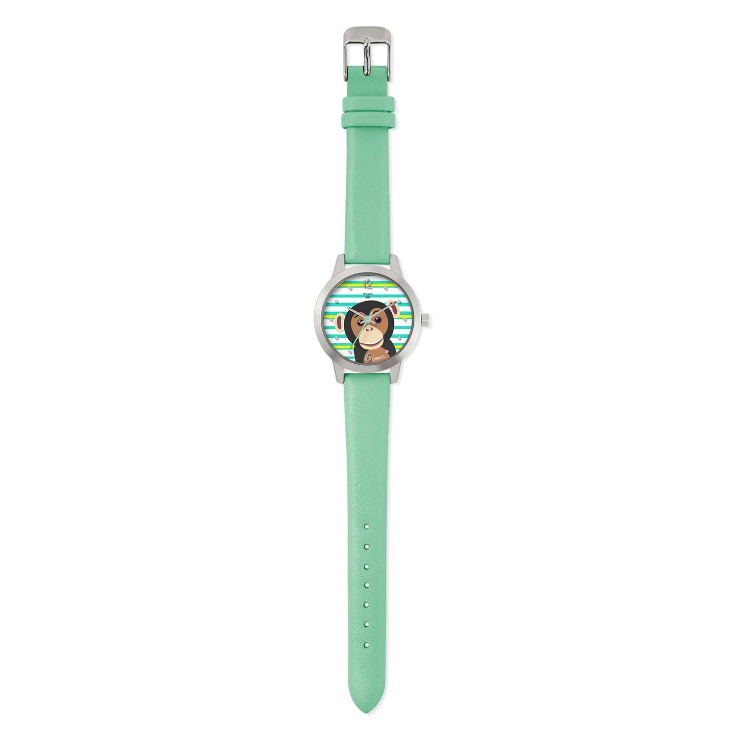 Tikkers TKWWF008 Kids WWF Chimpanzee Green Leather Strap