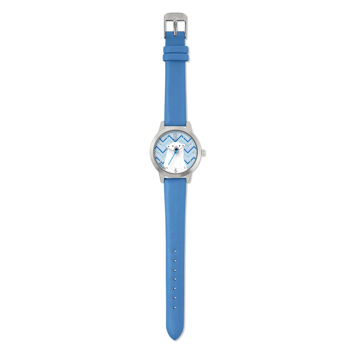 Tikkers TKWWF010 Kids WWF Polar Bear Blue Leather Strap